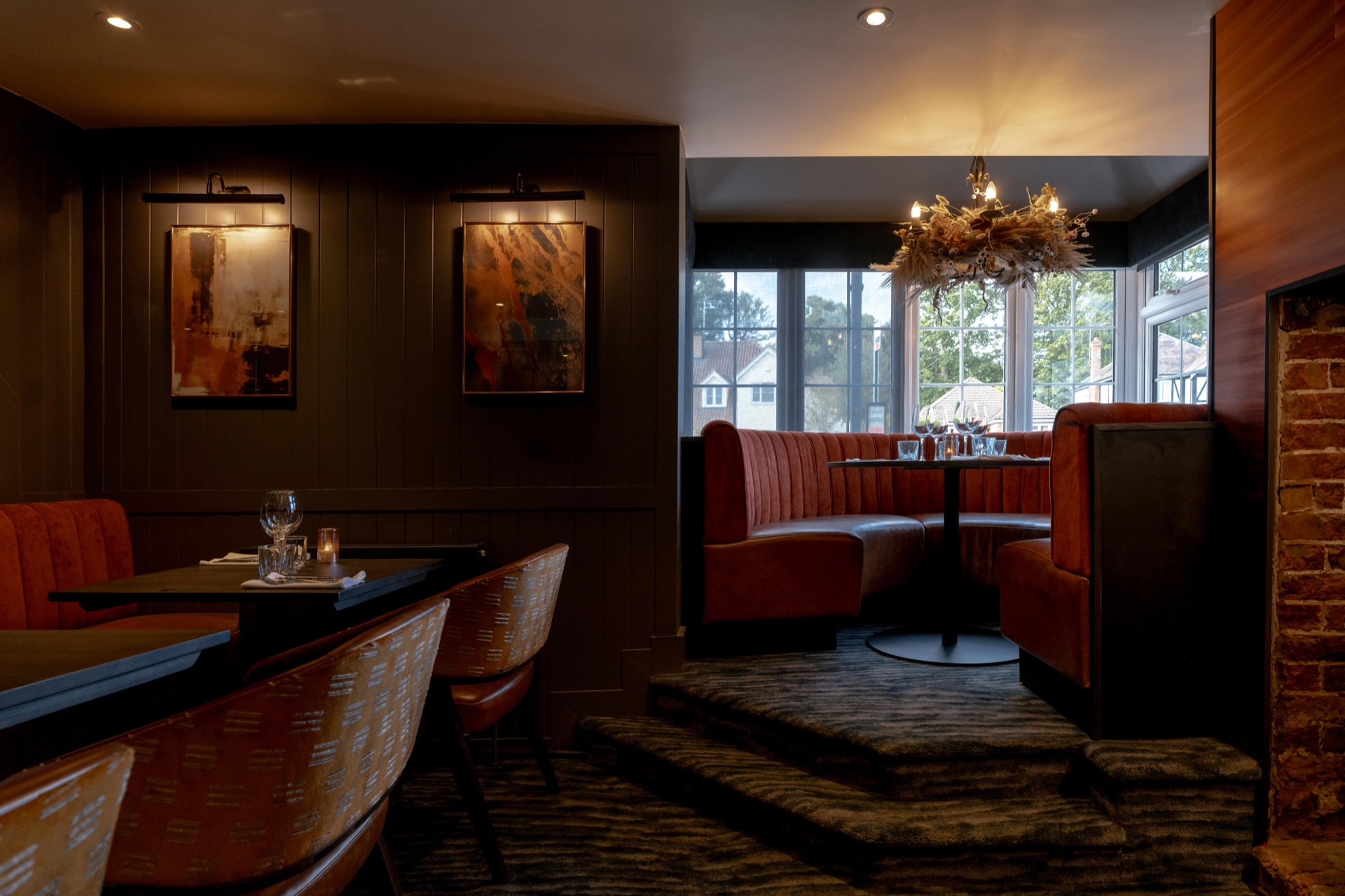 A cosy booth in the restaurant