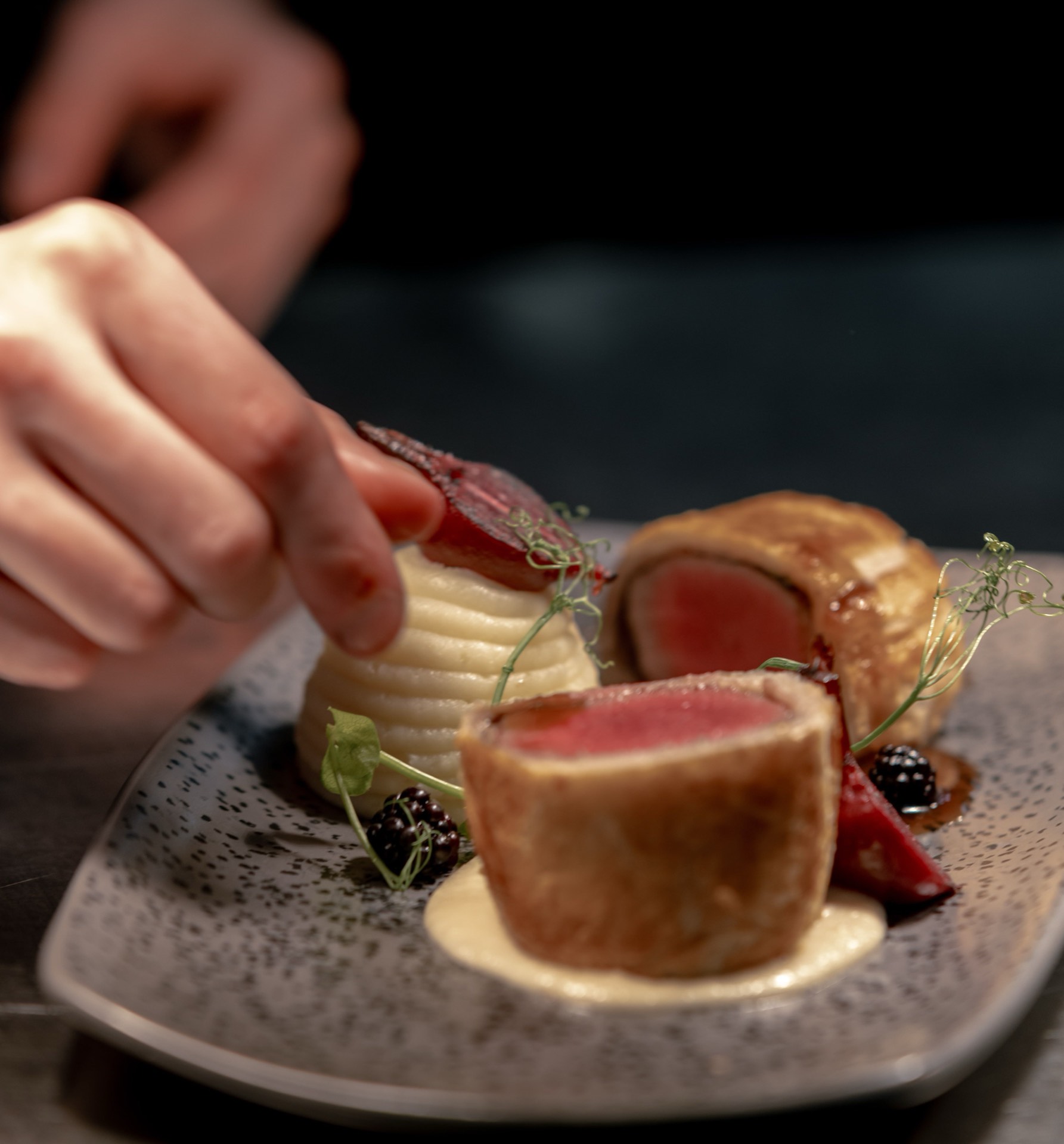 A beautifully plated dish at Mason's Restaurant