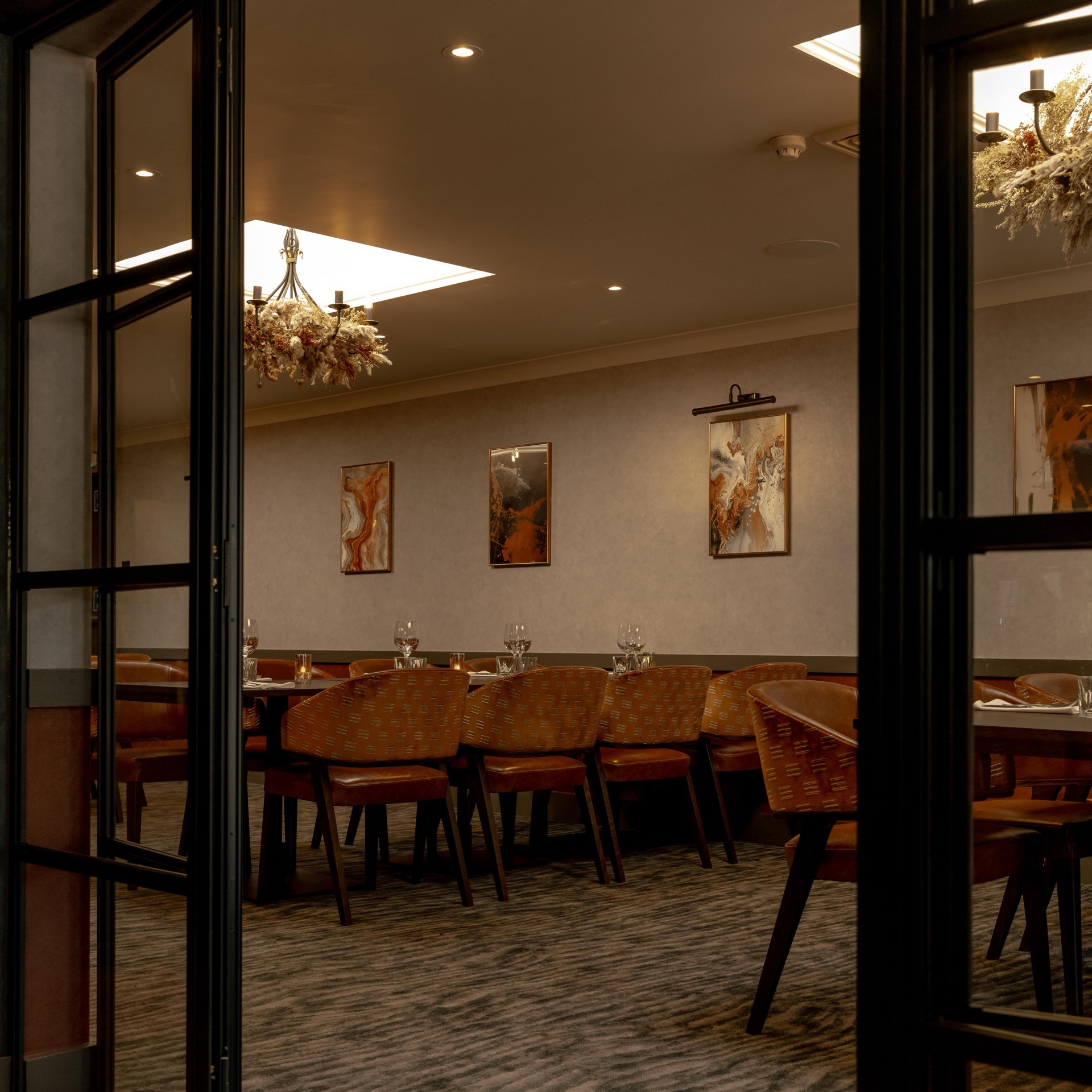 The function room set for an event at Mason's