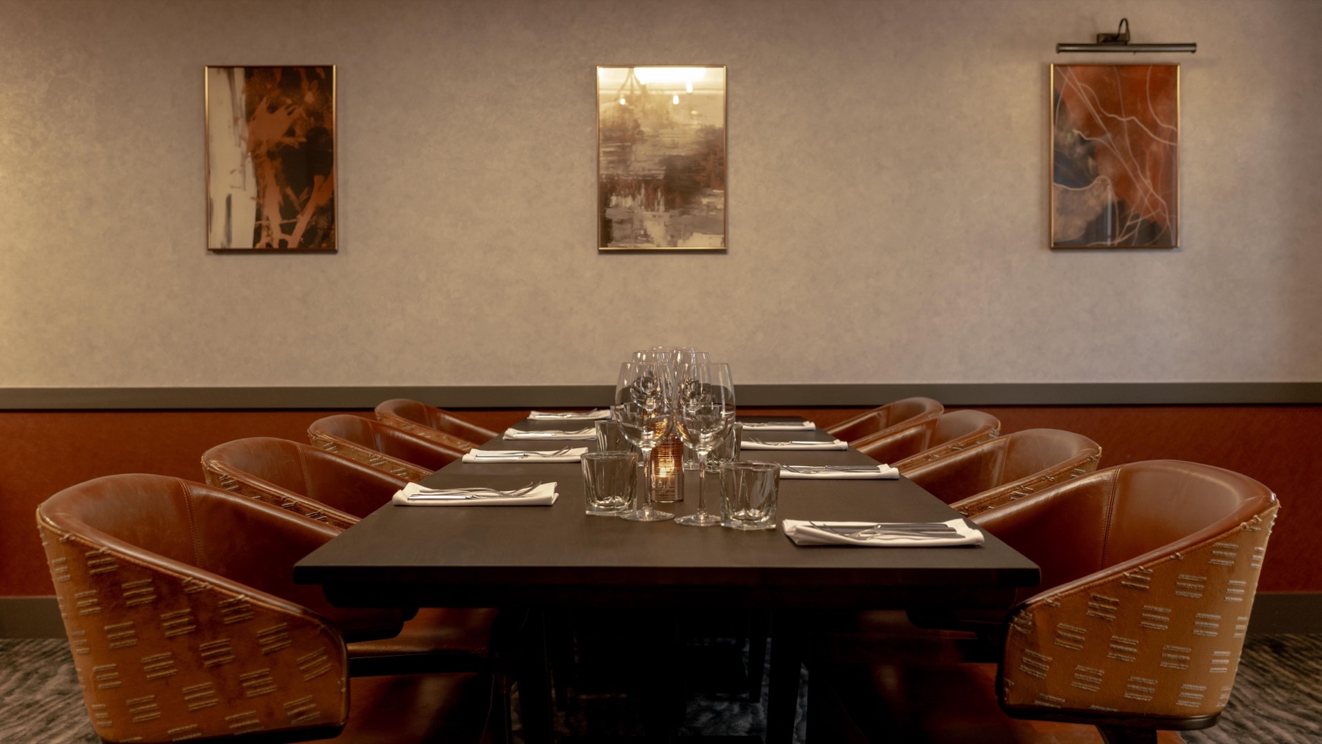 The private meeting room at Mason's Restaurant in Brentwood