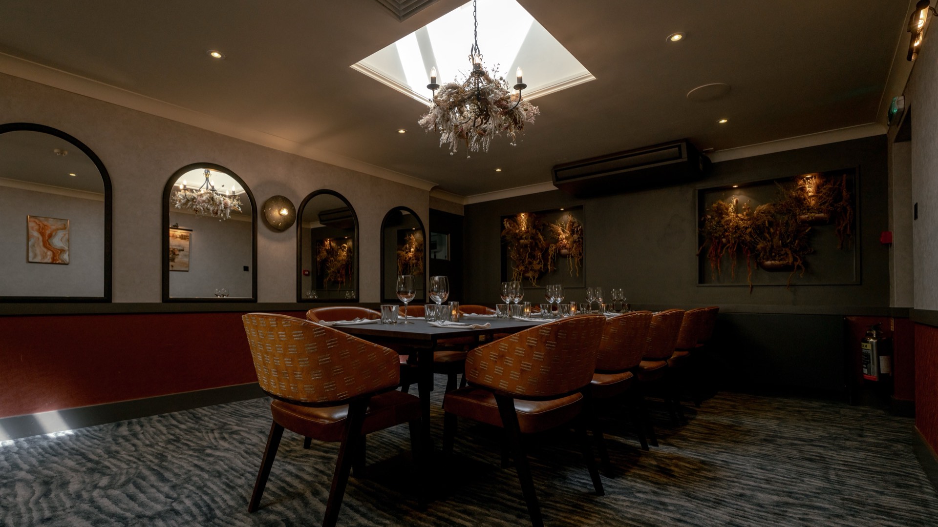 The elegant private dining room at Mason's Restaurant