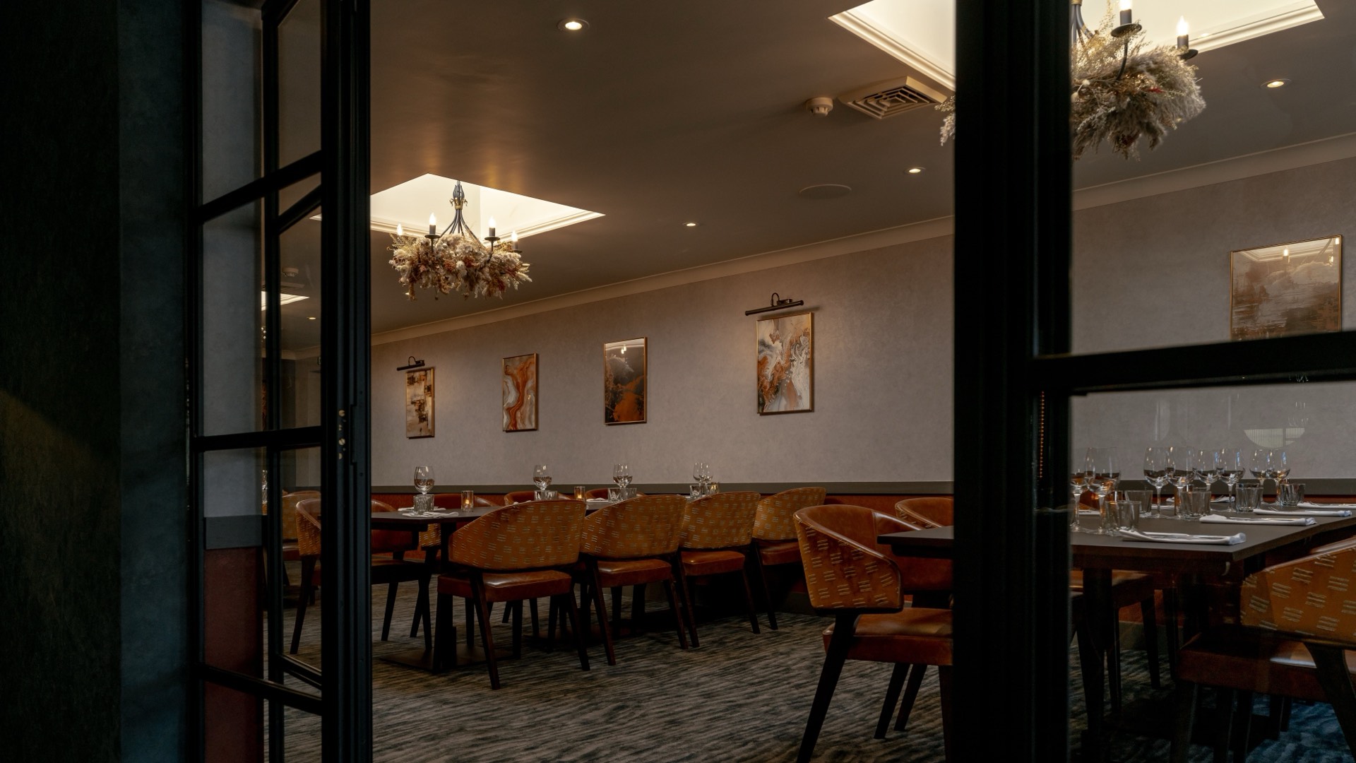 The peaceful function room at Mason's Restaurant in Brentwood