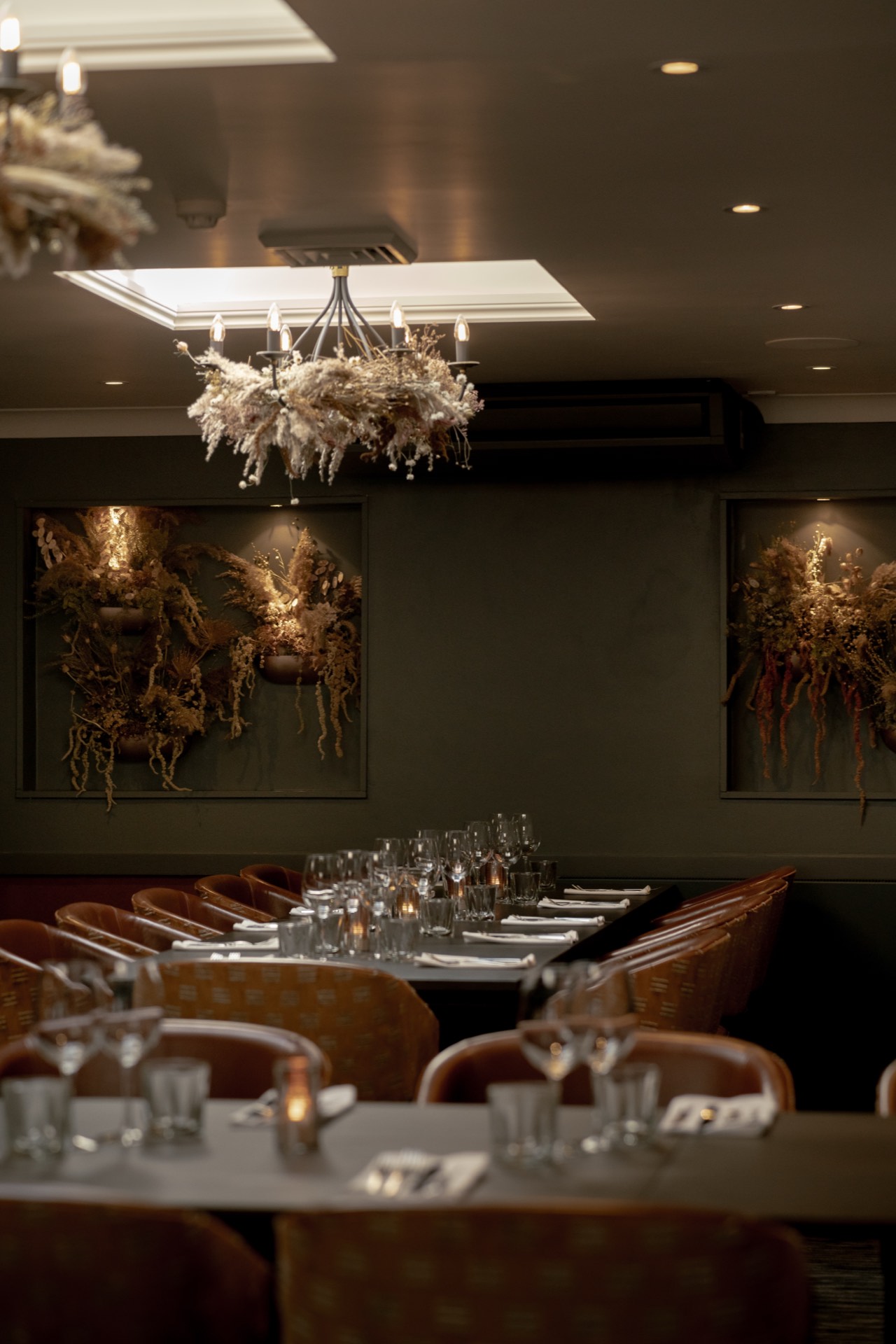 Place settings in the private dining room